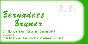 bernadett bruner business card